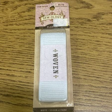 Woven White Elastic 1 1/4” X 1 Yard White Sewology