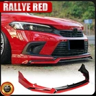 For 2022-24 Honda Civic Yofer V3 Black Rallye Red Front Bumper Lip Splitter Kit