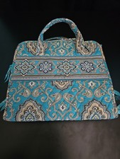 Vera Bradley Hanging Toiletry Travel Bag Organizer Totally Turq Cosmetic Holder