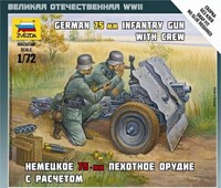 Zvezda 6156 - 1/72 Wargame Addon Deutsches 75Mm Infantrie GeschüTz - Neu
