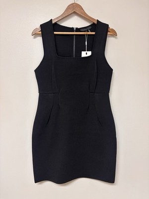 Endless Rose LBD Party Black Bodycon Knit Mini Dress Square Neck Cutout NWT M