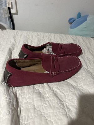 Tigger Men's Casual Loafers Red Leather Slip-On Comfort Square Toe US 12M