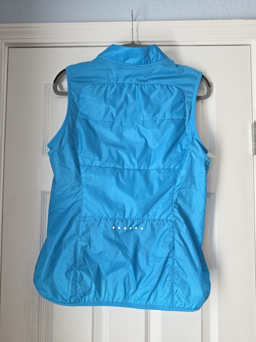 Nike AERLOFT ベスト Lサイズ ネイビー　RUNNING VEST Nike Running Womens L Turquoise Aerolayer Vest Quilted Puffer