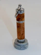 Handmade Key Chain Lighter with replaceable flint.  Made from Cherry Burl. #44