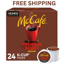 McCafe Premium Roast Coffee K-Cup Coffee Pods, Medium Roast, 24 Count For Keurig