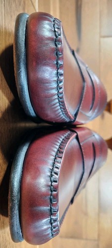 Vintage Footjoy Burgundy Leather Classic Handsewn Penny Loafers Size 9.5 D USA - Picture 4 of 21