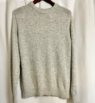 H & M L.O.G.G. Mens Crew Neck Sweater, Gray, Size M, 50% Wool, 50% Polyester
