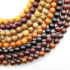 8mm Natural Wood Round Beads Wood Loose Beads 13 Inch Strand 40pcs Wood