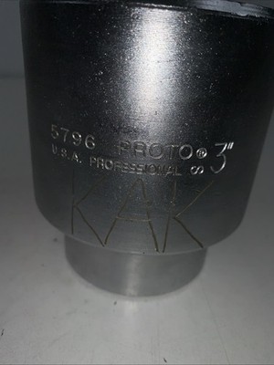 Proto Professional 1'' Drive 3'' Size 12pt Socket 5796 Made in USA