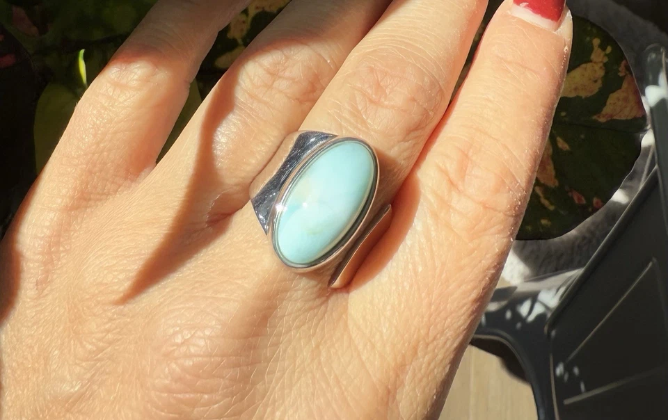 Ross Simon’s Authentic Larimar Sterling Silver Wrap Ring, Size 7 - Image 2 of 4
