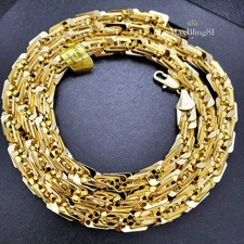 High-End Brass 14K Stamped 8mm 9" 24" 30" Thick Square Rope Chain Bling Necklace