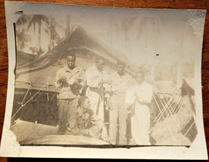 Original WWII Snapshot Sepia Photo ~ African American Troops in Pacific Theatre