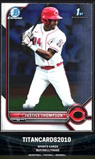 Justice Thompson 2022 Bowman Chrome 1st Cincinnati Reds #BCP-59