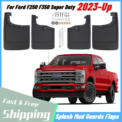 Full Set 4 Pieces For 23-24 F250 F350 Mud Flap Rock Fender Splash Guard OE Style