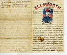 Civil War Patriotic Lettersheet Used with letter Col. Ellsworth