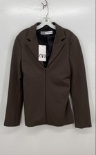 Zara Women's Fitted Silhouette Brown Blazer - Size M NWD