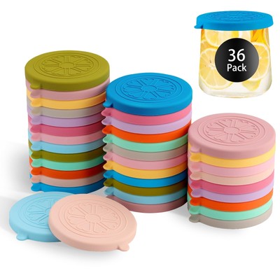 Oui Yogurt Jar Lids Silicone | 36 Pack Colorful Covers Fit For 5 Oz Oui Yogur...