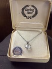 VINTAGE 1964 STERLING SILVER NECKLACE WITH SPINEL STONE PENDANT — photo 4