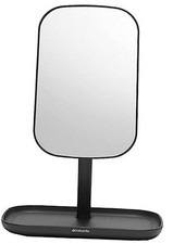 Renew 360  Adjustable Vanity Bathroom Mirror with Stand  Storage Tray Dark