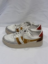 Gola Grandslam Trident CLA415 Women  s Size 6 White Gold Suede Leather Sneakers