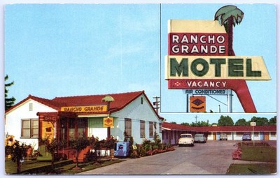 Postcard CA Lodi California Rancho Grande Motel US 99 Roadside CA32