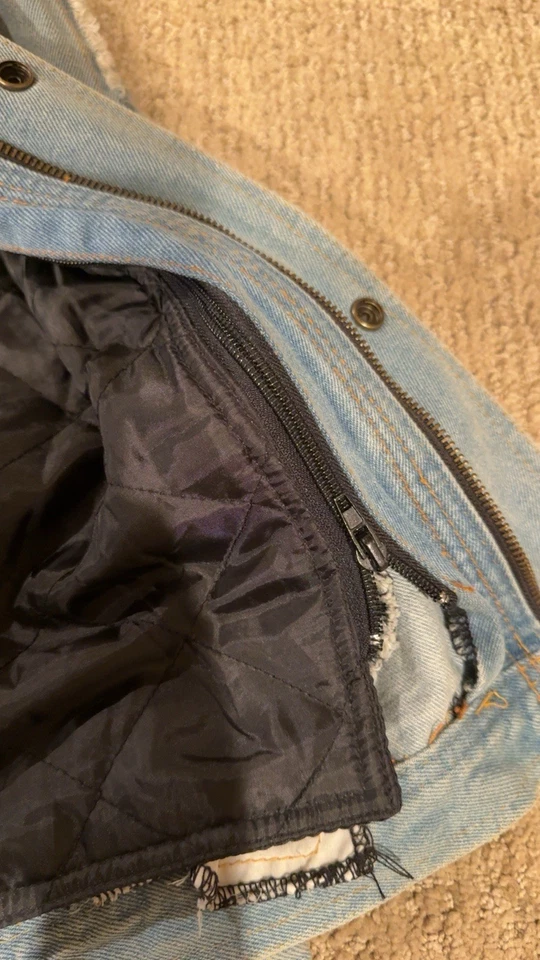 Diamond Plate Men's Denim Jean Motorcycle Jacket Large - Image 4 of 4