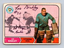 Les Binkley Authentic Autographed 1968-69 O-Pee-Chee Hockey RC Rookie Card. rookie card picture