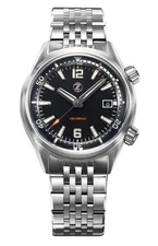 New Zelos Helmsman SS 'Midnight' Steel Black 40mm 200m Watch - DEALER & WARRANTY
