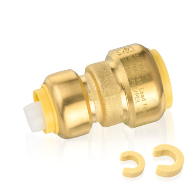 EFIELD (2 to100 Pack) 3/4''Push Fit×1/2''Reducing Coupling Brass Fitting Lead Free