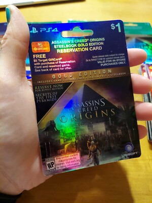 PS4 Assassin's Creed Origins Gold Premium Pre Order Collectible Card