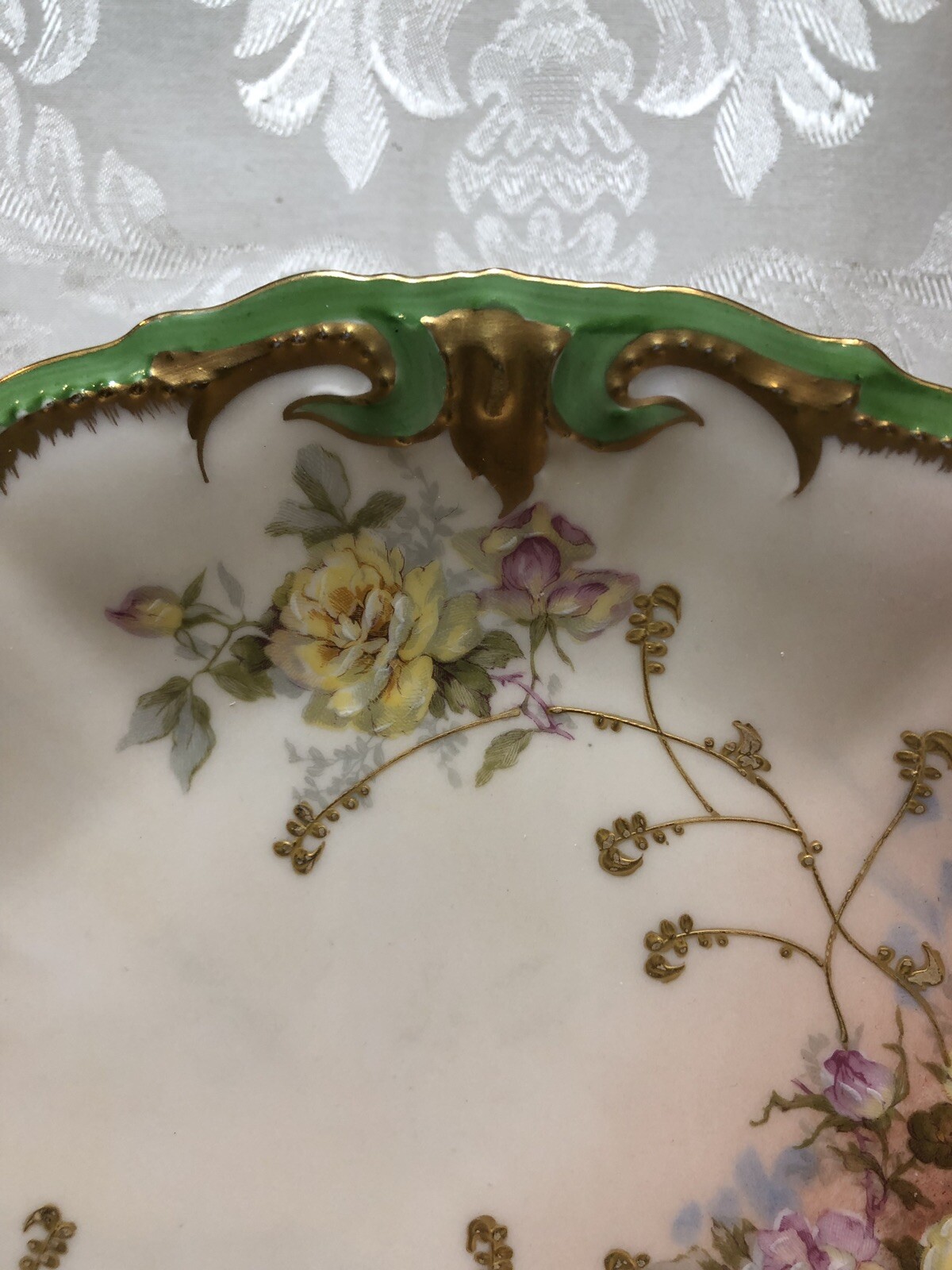 LIMOGES,AK France, Plate Flowers,Gold Trim,9 1/2” eBay