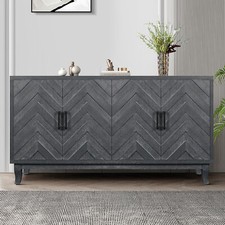 pine buffet Vintage Pine Sideboard Buffet Cabinet with 3 Drawers and 2 Doors — listing 6