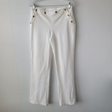St.John collection by marie gray womens button detail pants size 8 white