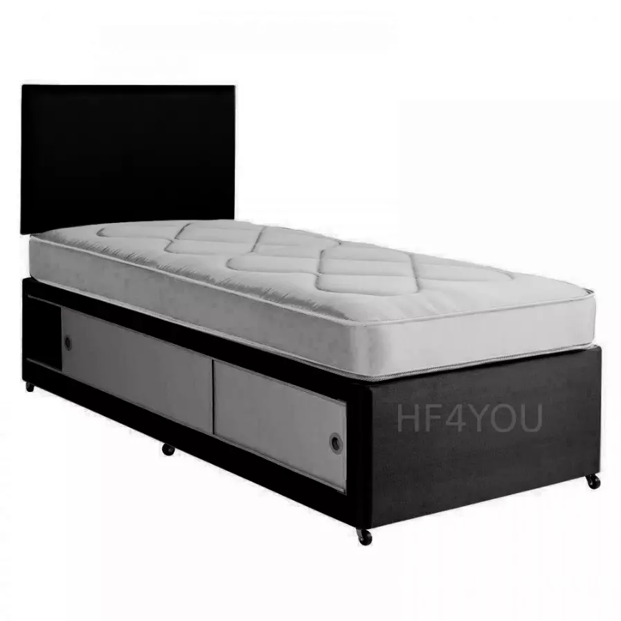 Single Divan Bed 3FT With Mattress Headboard Slider kids adults Children