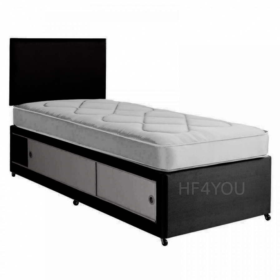 Single Divan Bed 3FT With Mattress & Headboard+Slider kids & adults