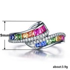 925 Silver Plated Proposal Ring 2.5 CT CZ Rain Bow Style Ring For Valentine Gift — photo 6