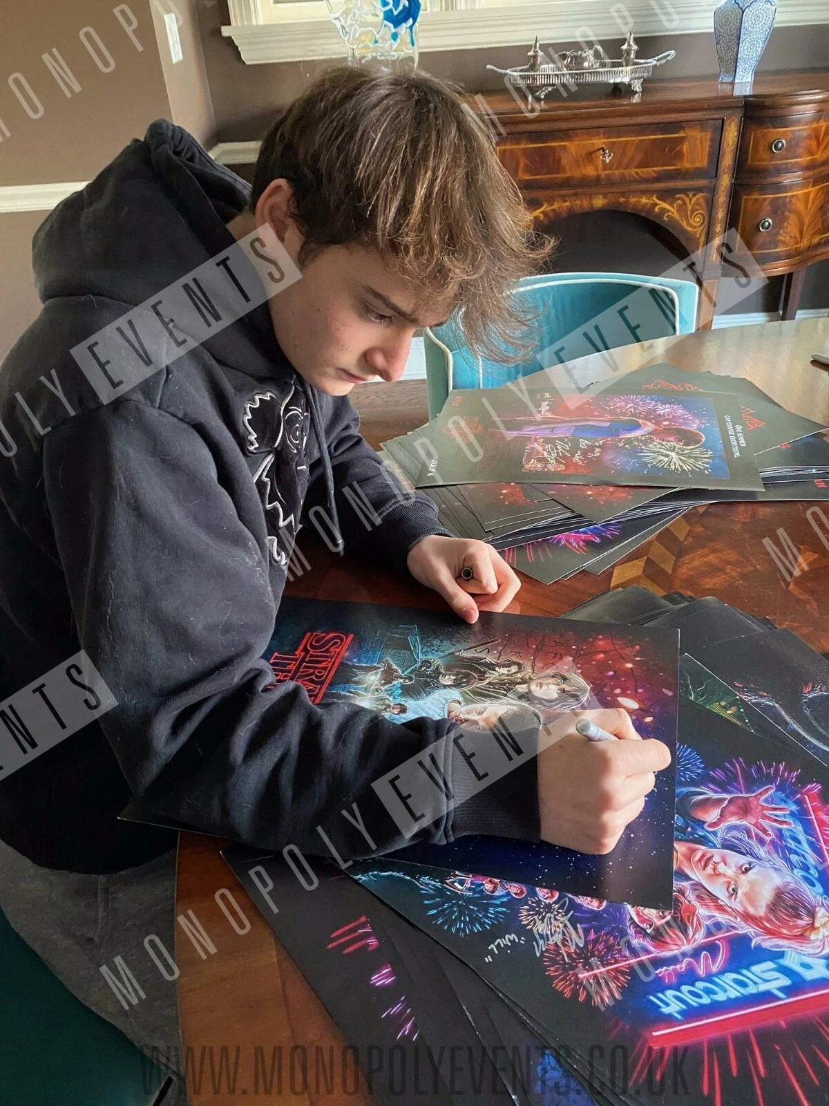 Stranger Things Poster Signed by Noah Schnapp Premium Matte Vertical Poster