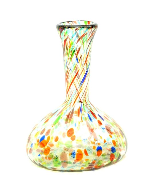 Handmade Flower Vase Mexican Confetti Glass 8 Inches High eBay