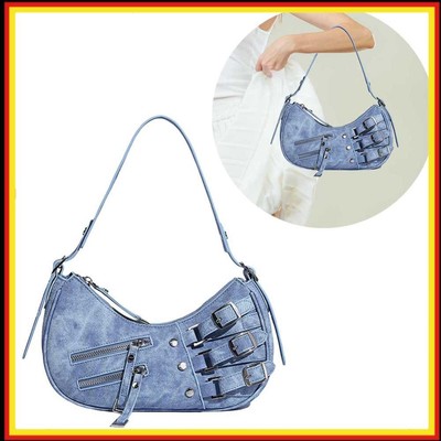 Women Crescent Bag Trendy Vintage Armpit Bag Strap Adjustable Daily Dating Purse