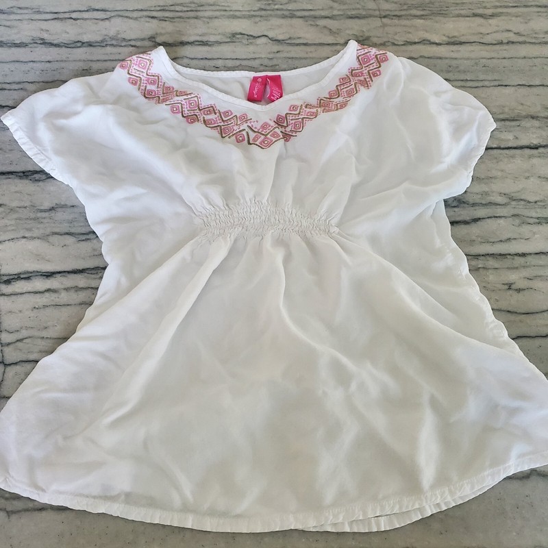 Lilly Pulitzer for Target Girls Embroidered White Top Size L 10/12
