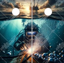 Underwater Welder Cornhole Wrap Bag Toss Skin Decal Sticker Wraps