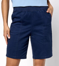 Denim & Co EasyWear Twill Shorts Pull On Rela...