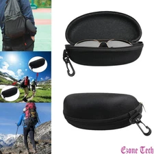 1 2PCS Eye Glasses Case Box Sunglasses Protector Hard Zipper Belt Clip Portable