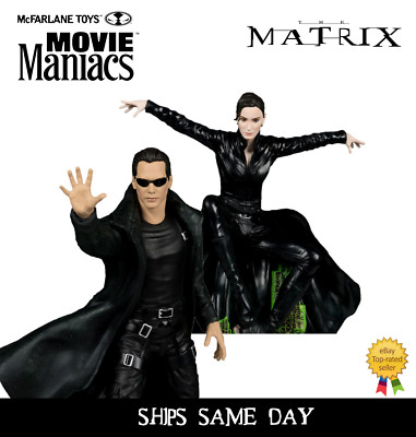 IN HAND McFarlane Toys Movie Maniacs The Matrix LE Neo & Trinity Posed Figure  