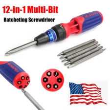 WORKPRO 12-in-1 Ratcheting Multi-Bit Screwdriver Set w/6PC Double-ended Bits