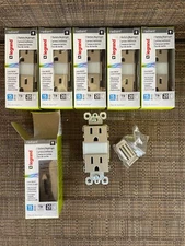 6 Legrand 15A Duplex Outlets With Night Light and Louver Nickel  NTL885TR-NICC6