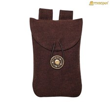 Medieval Canvas Belt Pouch Suede Coin Mini Bag Renaissance Cosplay Costume Brown