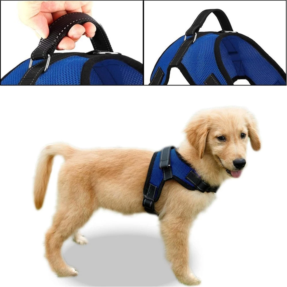 Dog Harness Small Sized Dog - All Weather Mesh Overhead Adjustable No Pull Vest
