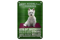 Blechschild Spruch 12X18Cm West Highland Terrier Hund Loyal Deko Schild