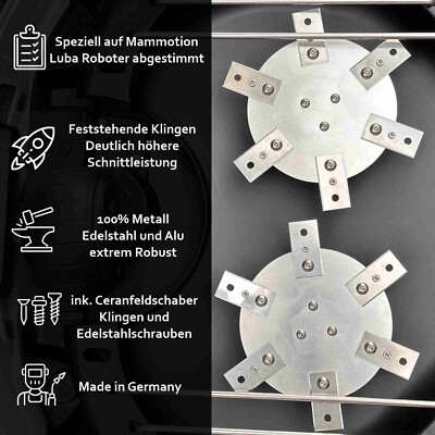 Messerscheiben Edelstahl Für Mammotion Luba 1/2/2X | 7 Ceranfeld-Klingen | Heavy Duty Mähroboter Tuning